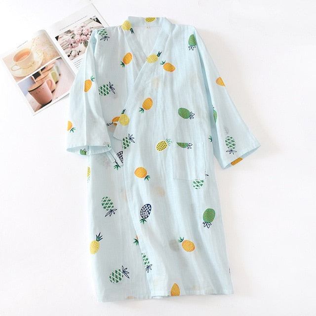 Kimono de nuit femme bleu | Painappuru