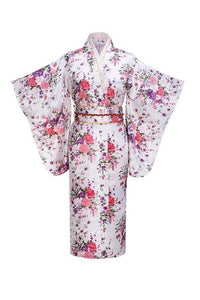 Kimono traditionnel japonais femme blanc | Fukusū no hana